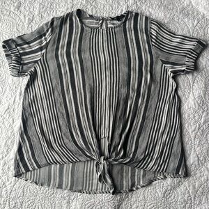 Striped Black and White Women's Top